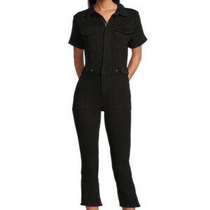 Good American black capri jumpsuit